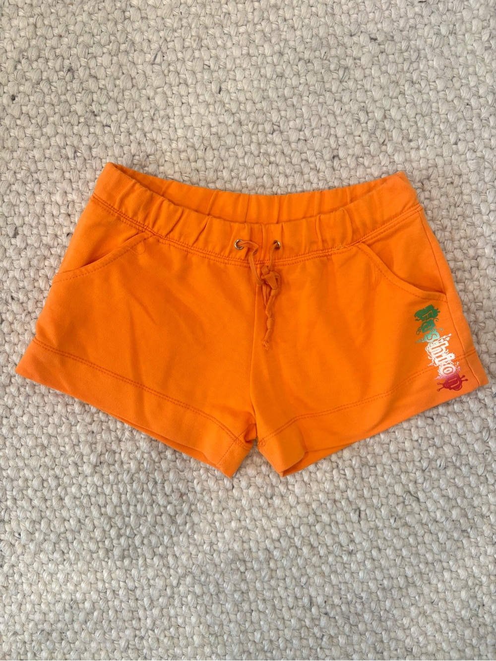Y2K 2000’s Orange Drawstring Mini Shorts